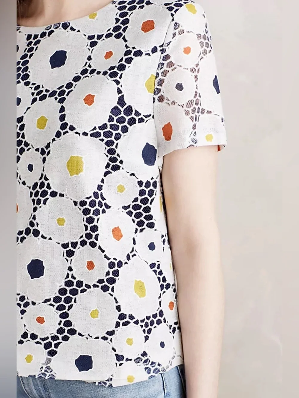 Anthropologie Harlyn Daisy Dot Midi Top - Picture 3 of 9